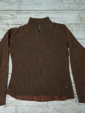 Mountain Hardwear Brown Women's Wool Blend Mock Neck Sweater